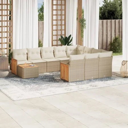 11-teiliges Gartensofa-Set mit beigen synthetischen Rattankissen von , Gartensets - Ref: Foro24-3260448, Preis: 720,18 €, Rab...
