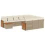 11-teiliges Gartensofa-Set mit beigen synthetischen Rattankissen von , Gartensets - Ref: Foro24-3260448, Preis: 720,18 €, Rab...