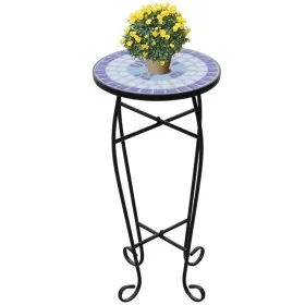 Blue and white mosaic plant side table by , Pot stands - Ref: Foro24-41128, Price: 42,10 €, Discount: %