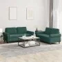 Dark green velvet 2-piece sofa set with cushions by , Sofas - Ref: Foro24-3202212, Price: 531,29 €, Discount: %