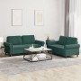 Zweiteilige Sofagarnitur aus dunkelgrünem Samt mit Kissen von , Sofas - Ref: Foro24-3202212, Preis: 541,48 €, Rabatt: %