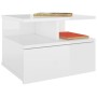 Schwebender Nachttisch aus glänzendem weißem Holz 40x31x27 cm von vidaXL, Nachttische - Ref: Foro24-800417, Preis: 37,56 €, R...
