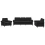 3-piece black velvet sofa set with cushions by , Sofas - Ref: Foro24-3202175, Price: 724,64 €, Discount: %
