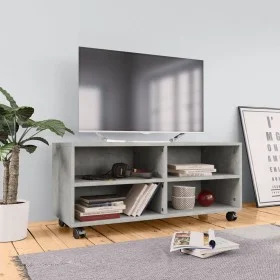 Mueble de TV con ruedas contrachapada gris hormigón 90x35x35 cm de vidaXL, Muebles TV - Ref: Foro24-800184, Precio: 56,48 €, ...