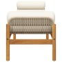 Garden bench with beige acacia synthetic rattan cushion by , garden benches - Ref: Foro24-366301, Price: 224,32 €, Discount: %
