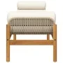 Garden bench with beige acacia synthetic rattan cushion by , garden benches - Ref: Foro24-366301, Price: 214,96 €, Discount: %