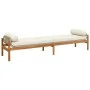 Garden bench with beige acacia synthetic rattan cushion by , garden benches - Ref: Foro24-366301, Price: 214,96 €, Discount: %