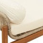 Garden bench with beige acacia synthetic rattan cushion by , garden benches - Ref: Foro24-366301, Price: 224,32 €, Discount: %