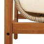 Garden bench with beige acacia synthetic rattan cushion by , garden benches - Ref: Foro24-366301, Price: 224,32 €, Discount: %