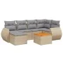 7-piece garden sofa set and beige synthetic rattan cushions by , Garden sets - Ref: Foro24-3257438, Price: 464,68 €, Discount: %