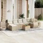 Gartensofa-Set mit beigen Kissen 8 Stück PE-Rattan von , Gartensets - Ref: Foro24-3257444, Preis: 566,87 €, Rabatt: %