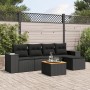 6-teiliges Gartensofa-Set und schwarze synthetische Rattankissen von , Gartensets - Ref: Foro24-3257749, Preis: 390,07 €, Rab...