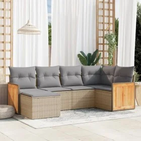 Juego de sofás jardín con cojines 6 pzas ratán sintético beige de , Conjuntos de jardín - Ref: Foro24-3260260, Precio: 411,79...