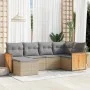 Garden sofa set with cushions 6 pieces beige synthetic rattan by , Garden sets - Ref: Foro24-3260260, Price: 411,79 €, Discou...