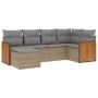 Garden sofa set with cushions 6 pieces beige synthetic rattan by , Garden sets - Ref: Foro24-3260260, Price: 411,79 €, Discou...