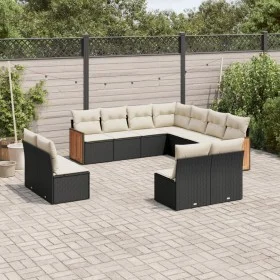 11-teiliges Gartensofa-Set und schwarze synthetische Rattankissen von , Gartensets - Ref: Foro24-3260166, Preis: 622,73 €, Ra...
