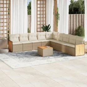 Garden sofa set with beige cushions 10 pieces synthetic rattan by , Garden sets - Ref: Foro24-3260147, Price: 671,09 €, Disco...