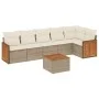 7-piece garden sofa set and beige synthetic rattan cushions by , Garden sets - Ref: Foro24-3260077, Price: 494,82 €, Discount: %
