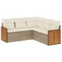 Garden sofa set with cushions 5 pieces beige synthetic rattan by , Garden sets - Ref: Foro24-3260042, Price: 373,41 €, Discou...