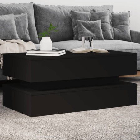 Coffee table with LED lights black 90x50x40 cm by , Coffee table - Ref: Foro24-839862, Price: 89,37 €, Discount: %