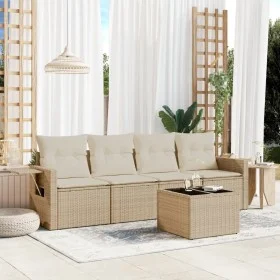 Gartensofa-Set mit Kissen, 5-teilig, beiges synthetisches Rattan von , Gartensets - Ref: Foro24-3252225, Preis: 387,90 €, Rab...
