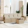 Garden sofa set with cushions 5 pieces beige synthetic rattan by , Garden sets - Ref: Foro24-3252225, Price: 389,02 €, Discou...