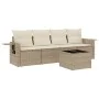 Garden sofa set with cushions 5 pieces beige synthetic rattan by , Garden sets - Ref: Foro24-3252225, Price: 389,02 €, Discou...