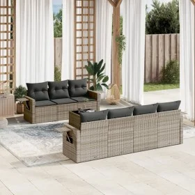 8-teiliges Gartensofa-Set und graue synthetische Rattankissen von , Gartensets - Ref: Foro24-3252267, Preis: 526,19 €, Rabatt: %