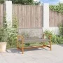 Garden bench in acacia wood and gray PE rattan 112 cm by , Modular outdoor sofas - Ref: Foro24-367599, Price: 95,19 €, Discou...