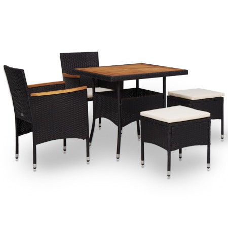 Garden dining set 5 pieces synthetic rattan and black acacia wood by vidaXL, Garden sets - Ref: Foro24-46169, Price: 308,79 €...