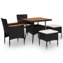 Garden dining set 5 pieces synthetic rattan and black acacia wood by vidaXL, Garden sets - Ref: Foro24-46169, Price: 303,86 €...