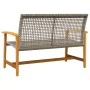 Garden bench in acacia wood and gray PE rattan 112 cm by , Modular outdoor sofas - Ref: Foro24-367599, Price: 95,19 €, Discou...