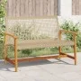 Gartenbank aus Akazienholz und beigem PE-Rattan 112 cm von , Modulare Sofas für den Außenbereich - Ref: Foro24-367600, Preis:...