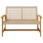 Gartenbank aus Akazienholz und beigem PE-Rattan 112 cm von , Modulare Sofas für den Außenbereich - Ref: Foro24-367600, Preis:...