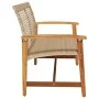 Garden bench in acacia wood and beige PE rattan 112 cm by , Modular outdoor sofas - Ref: Foro24-367600, Price: 102,12 €, Disc...
