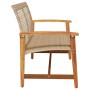 Gartenbank aus Akazienholz und beigem PE-Rattan 112 cm von , Modulare Sofas für den Außenbereich - Ref: Foro24-367600, Preis:...