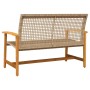Gartenbank aus Akazienholz und beigem PE-Rattan 112 cm von , Modulare Sofas für den Außenbereich - Ref: Foro24-367600, Preis:...