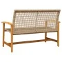 Gartenbank aus Akazienholz und beigem PE-Rattan 112 cm von , Modulare Sofas für den Außenbereich - Ref: Foro24-367600, Preis:...