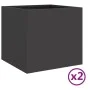 Planters 2 units black cold rolled steel 32x30x29 cm by , Pots and planters - Ref: Foro24-841536, Price: 61,12 €, Discount: %