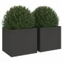 Planters 2 units black cold rolled steel 32x30x29 cm by , Pots and planters - Ref: Foro24-841536, Price: 61,12 €, Discount: %