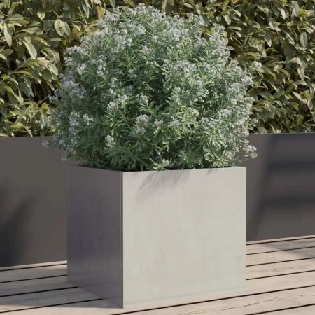 Silver stainless steel planter 32x30x29 cm by , Pots and planters - Ref: Foro24-841543, Price: 43,09 €, Discount: %