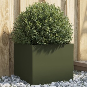 Jardinera de acero laminado en frío verde oliva 32x30x29 cm de , Maceteros y jardineras - Ref: Foro24-841541, Precio: 35,59 €...