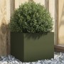 Jardinera de acero laminado en frío verde oliva 32x30x29 cm de , Maceteros y jardineras - Ref: Foro24-841541, Precio: 37,05 €