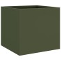 Jardinera de acero laminado en frío verde oliva 32x30x29 cm de , Maceteros y jardineras - Ref: Foro24-841541, Precio: 37,05 €