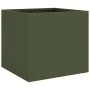 Olive green cold rolled steel planter 32x30x29 cm by , Pots and planters - Ref: Foro24-841541, Price: 30,92 €, Discount: %