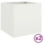Planters 2 units white cold rolled steel 49x47x46 cm by , Pots and planters - Ref: Foro24-841562, Price: 86,03 €, Discount: %
