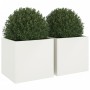 Planters 2 units white cold rolled steel 49x47x46 cm by , Pots and planters - Ref: Foro24-841562, Price: 90,69 €, Discount: %