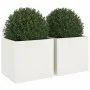 Planters 2 units white cold rolled steel 49x47x46 cm by , Pots and planters - Ref: Foro24-841562, Price: 86,03 €, Discount: %