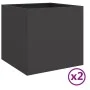 Jardineras 2 unidades acero laminado en frío negro 49x47x46 cm de , Maceteros y jardineras - Ref: Foro24-841560, Precio: 89,2...