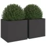 Planters 2 units black cold rolled steel 49x47x46 cm by , Pots and planters - Ref: Foro24-841560, Price: 95,08 €, Discount: %